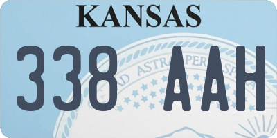 KS license plate 338AAH