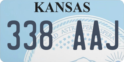 KS license plate 338AAJ