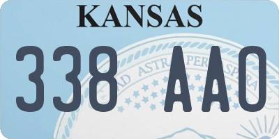 KS license plate 338AAO
