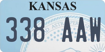 KS license plate 338AAW