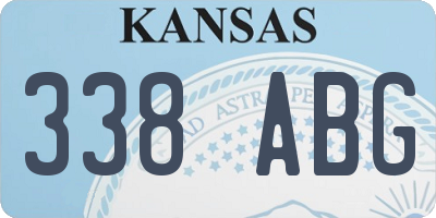 KS license plate 338ABG