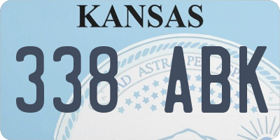 KS license plate 338ABK