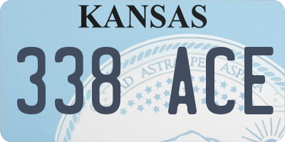 KS license plate 338ACE