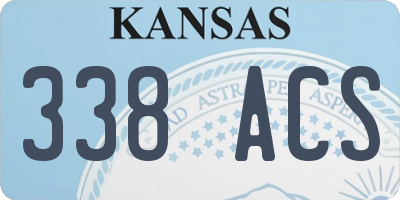 KS license plate 338ACS