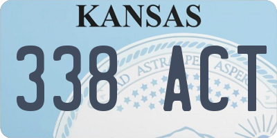 KS license plate 338ACT