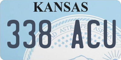 KS license plate 338ACU