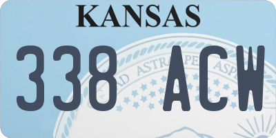 KS license plate 338ACW