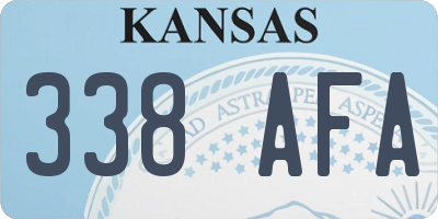 KS license plate 338AFA