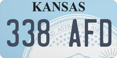 KS license plate 338AFD