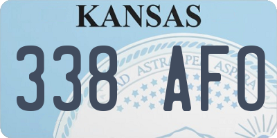 KS license plate 338AFO