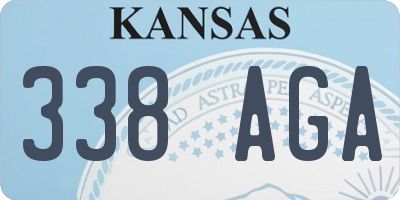 KS license plate 338AGA