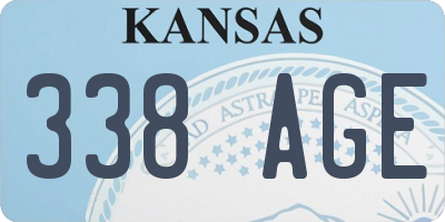 KS license plate 338AGE