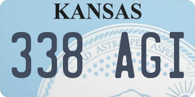 KS license plate 338AGI