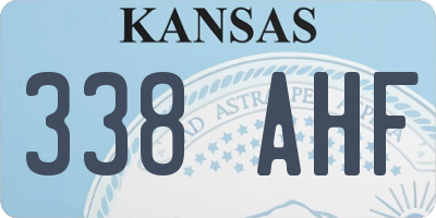 KS license plate 338AHF