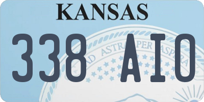 KS license plate 338AIO
