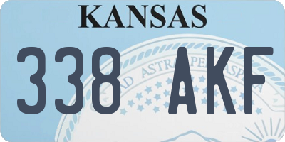 KS license plate 338AKF