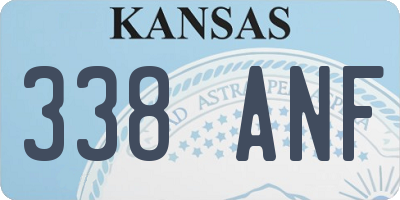 KS license plate 338ANF
