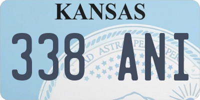 KS license plate 338ANI