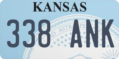 KS license plate 338ANK