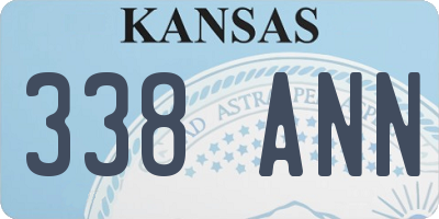 KS license plate 338ANN