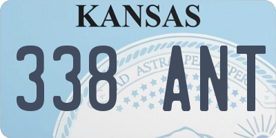 KS license plate 338ANT