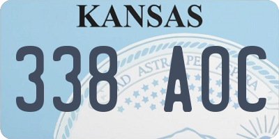 KS license plate 338AOC