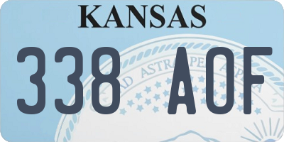 KS license plate 338AOF