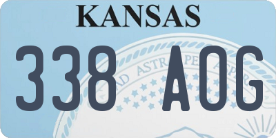 KS license plate 338AOG