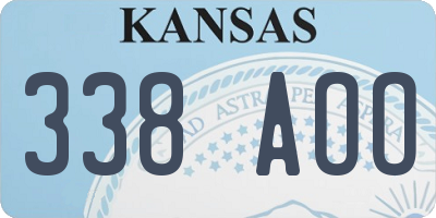 KS license plate 338AOO