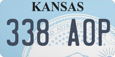 KS license plate 338AOP