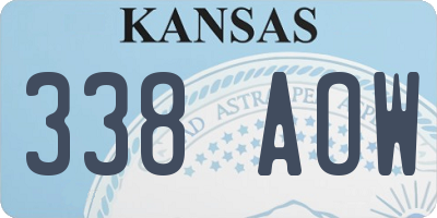 KS license plate 338AOW