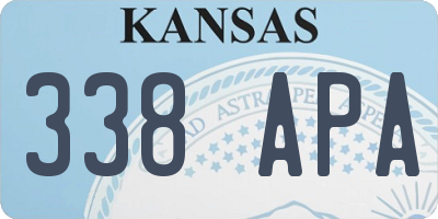 KS license plate 338APA