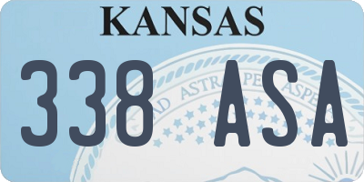 KS license plate 338ASA