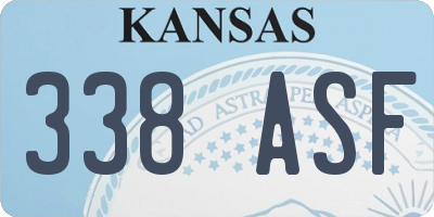 KS license plate 338ASF