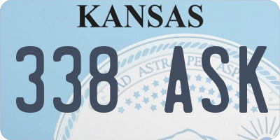 KS license plate 338ASK