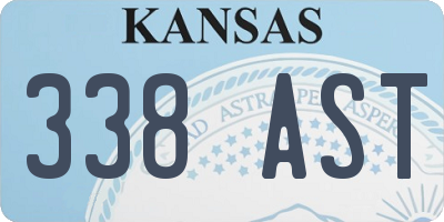 KS license plate 338AST