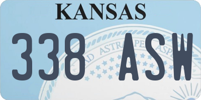 KS license plate 338ASW