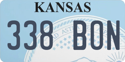 KS license plate 338BON