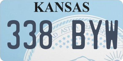 KS license plate 338BYW