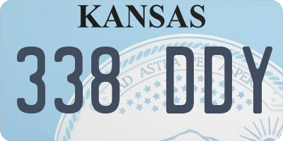KS license plate 338DDY