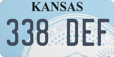 KS license plate 338DEF