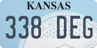 KS license plate 338DEG