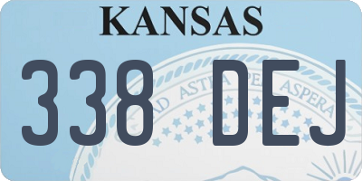 KS license plate 338DEJ