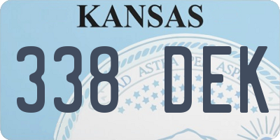 KS license plate 338DEK