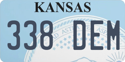 KS license plate 338DEM