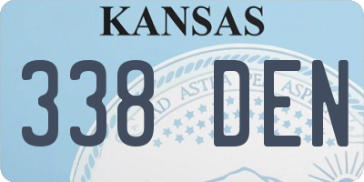 KS license plate 338DEN