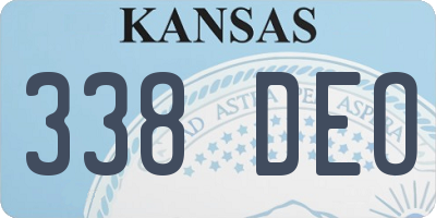 KS license plate 338DEO