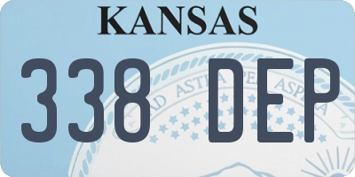 KS license plate 338DEP