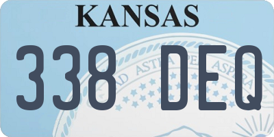 KS license plate 338DEQ