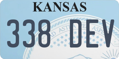 KS license plate 338DEV